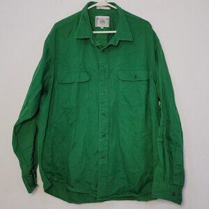 528. John Ashford Sport Long Sleeve Button Down Shirt Green Sz XXL